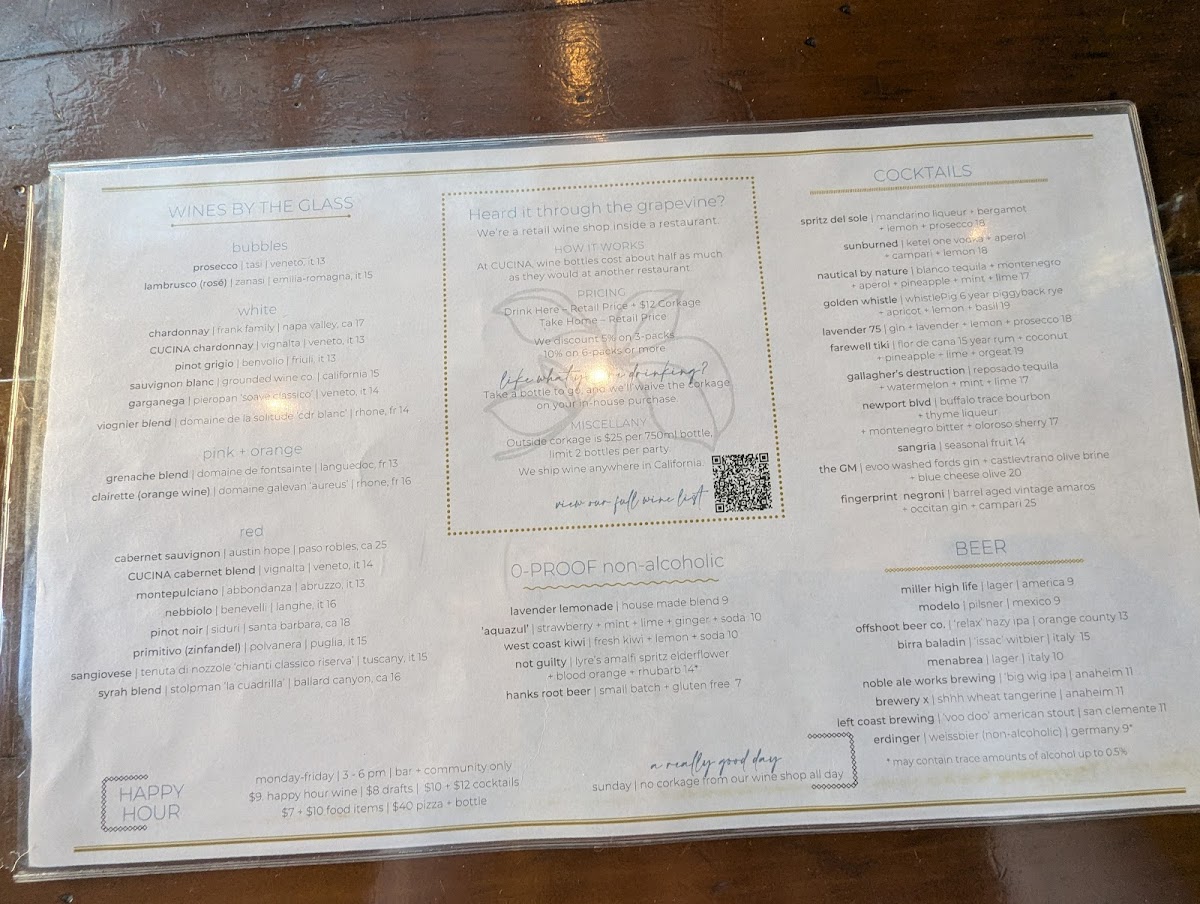 Menu Cucina Enoteca Newport Beach-2